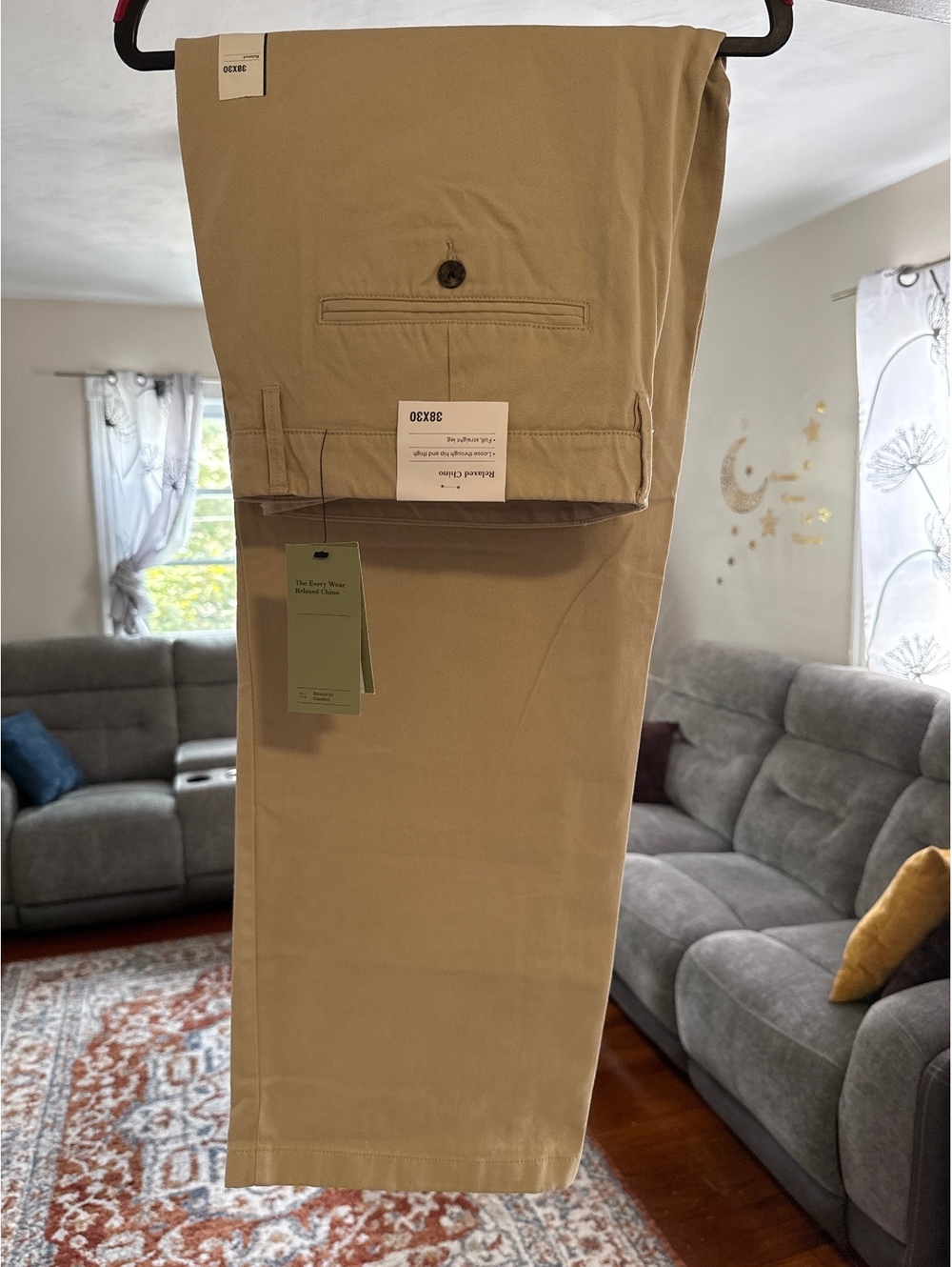 Goodfellow & Co Relaxed Fit Chino Pants, Khaki Beige, Size 38x30, New with Tag